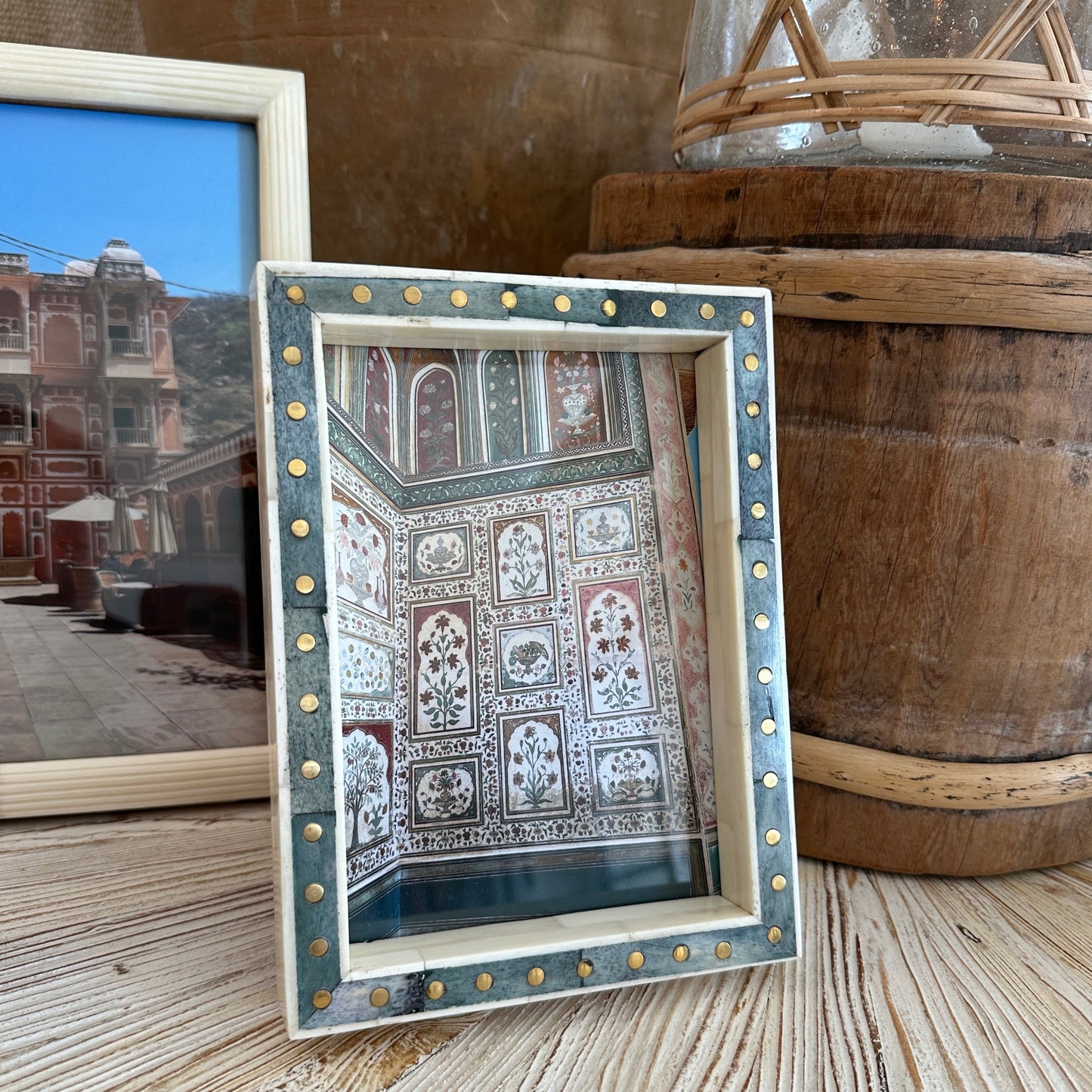 
                  
                    Inlaid Brass and Bone Picture Frame
                  
                