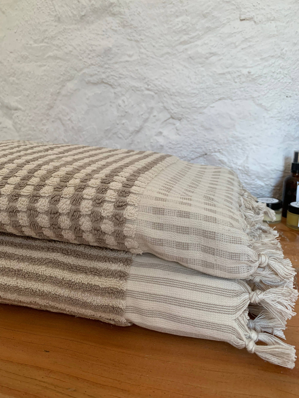 Dotted Turkish Bath Towel Taupe
