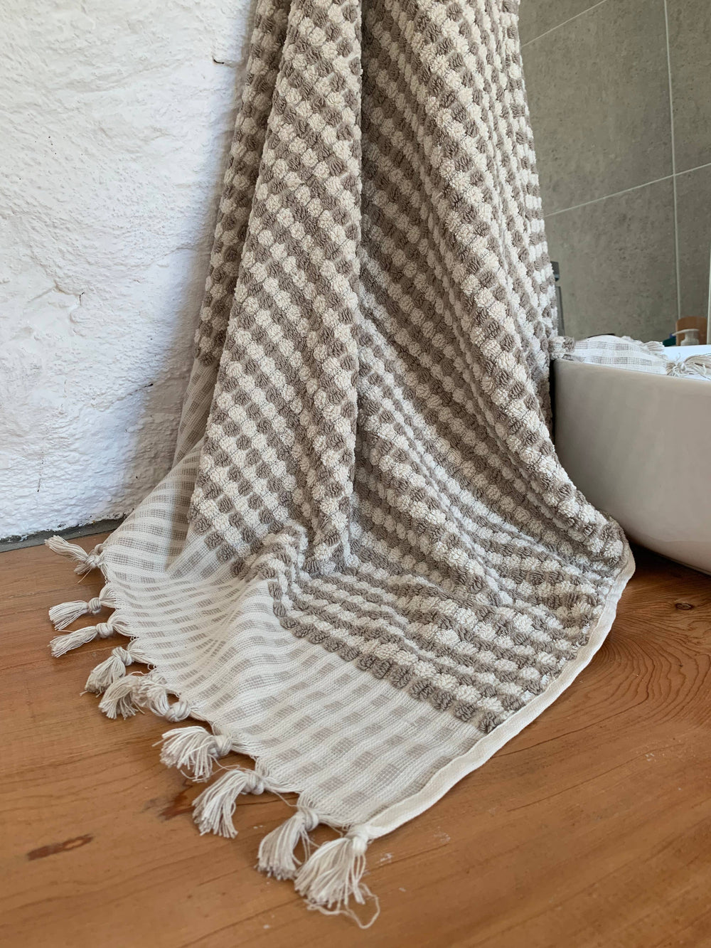 Dotted Turkish Bath Towel Taupe