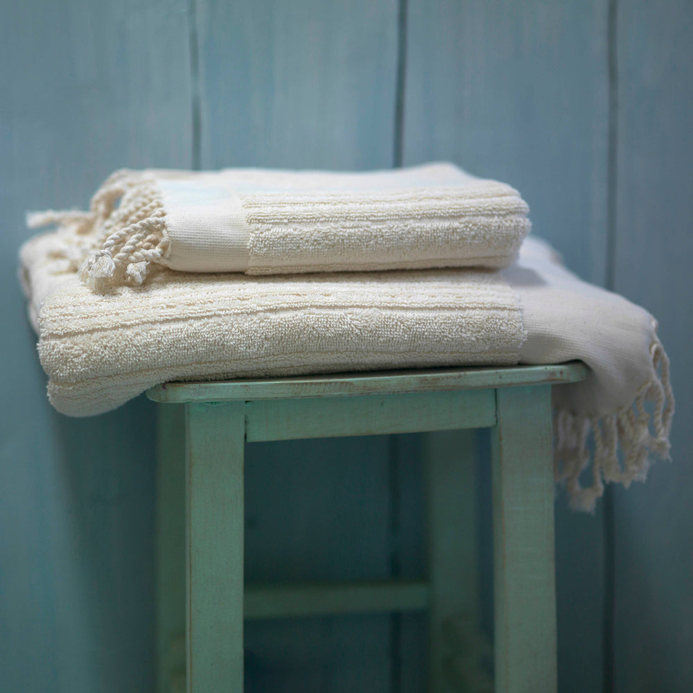 Striped Turkish Bath Towel Natural