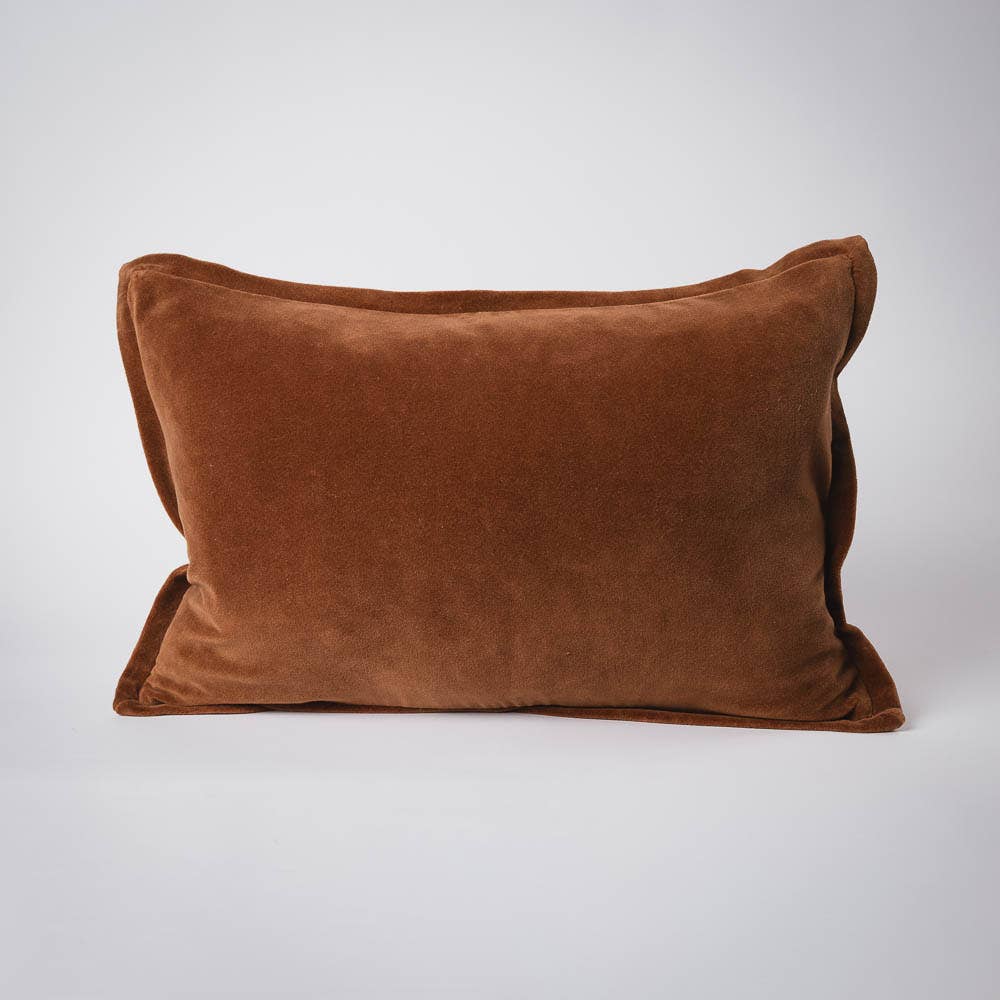 Cotton Velvet Cushion Cover Nutmeg