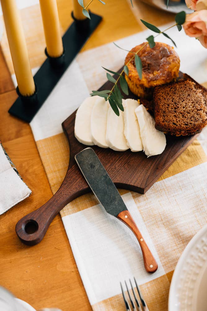 Hand-Forged Cheese Knife: Maple / Large