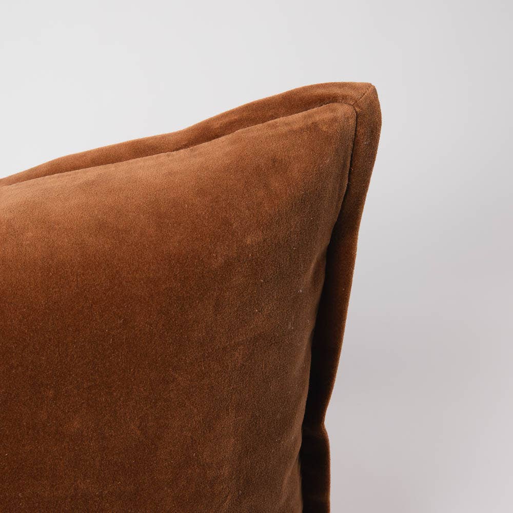 Cotton Velvet Cushion Cover Nutmeg