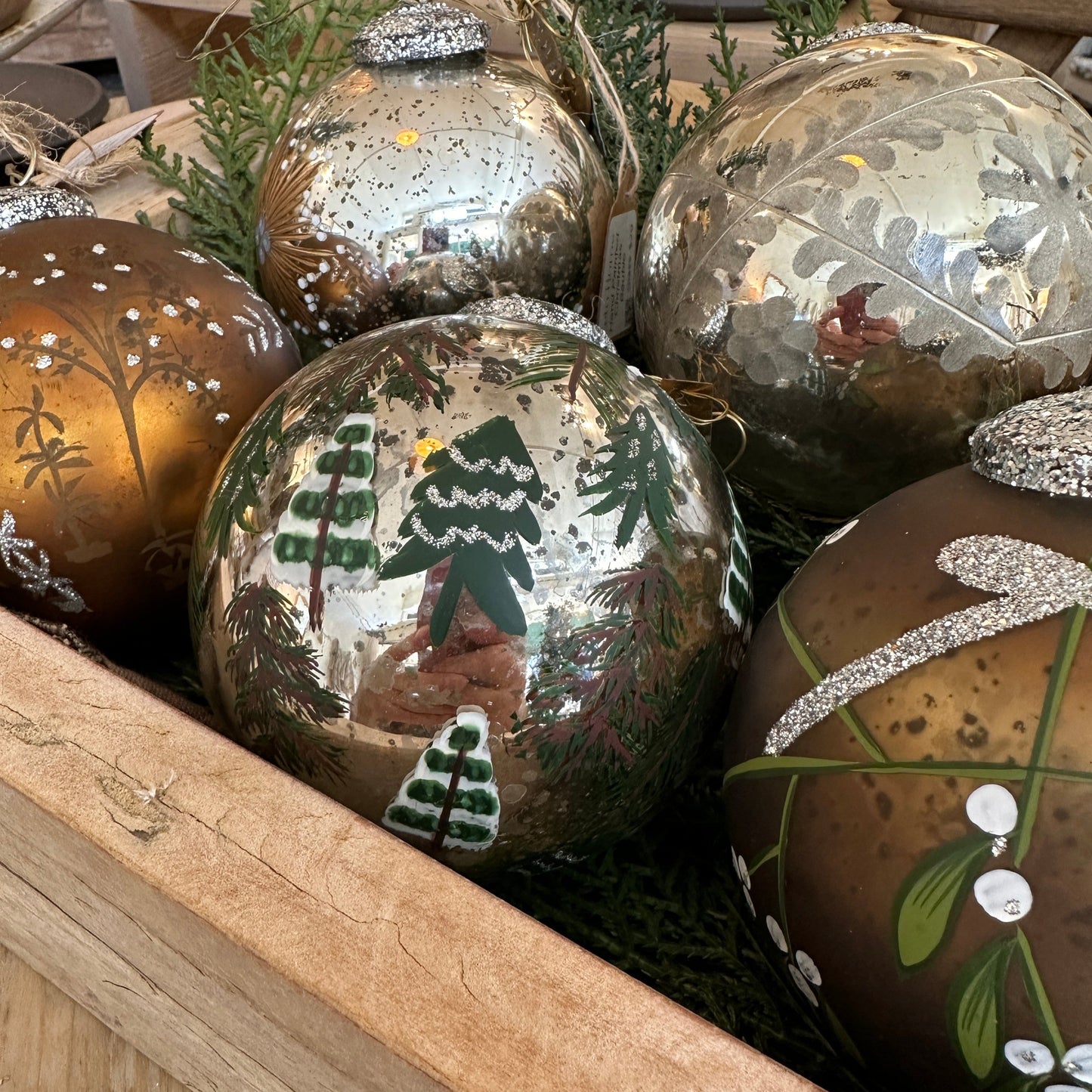 Bunch of baubles displayed in a store