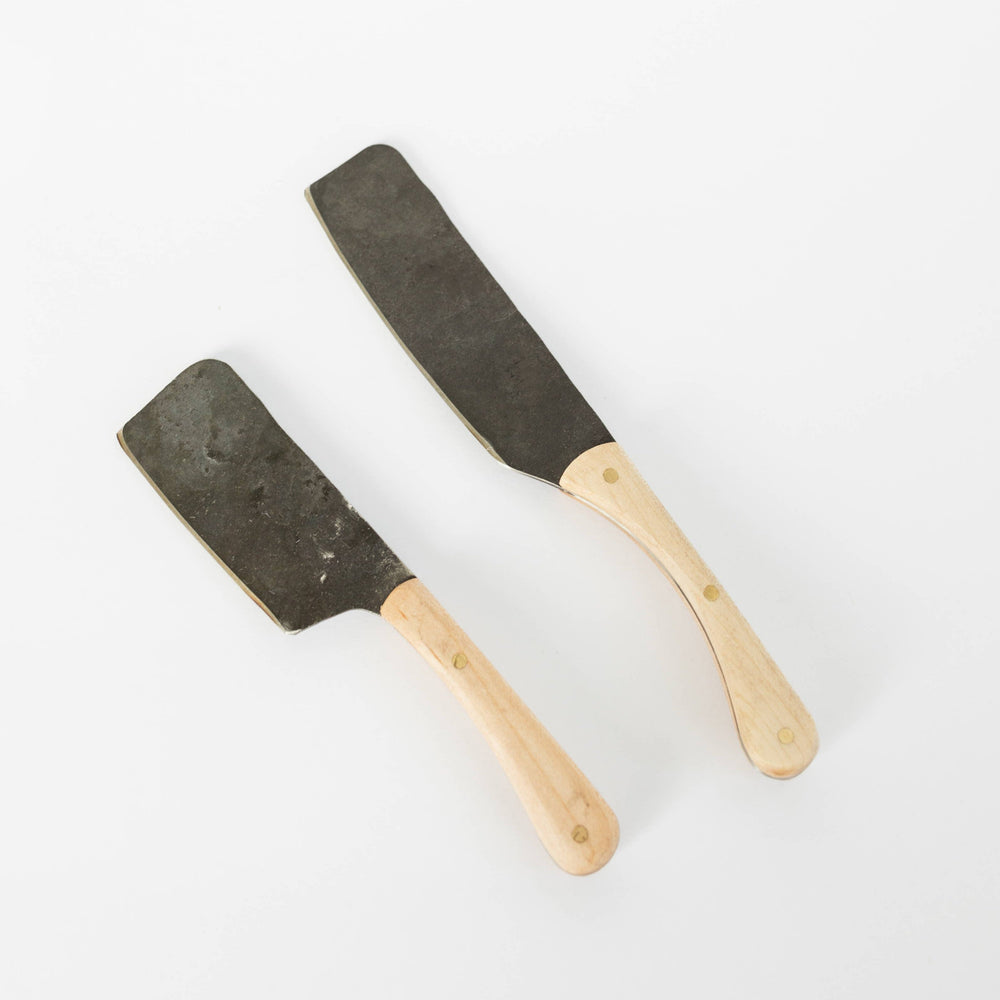 Maple and Iron Cheese Knives
