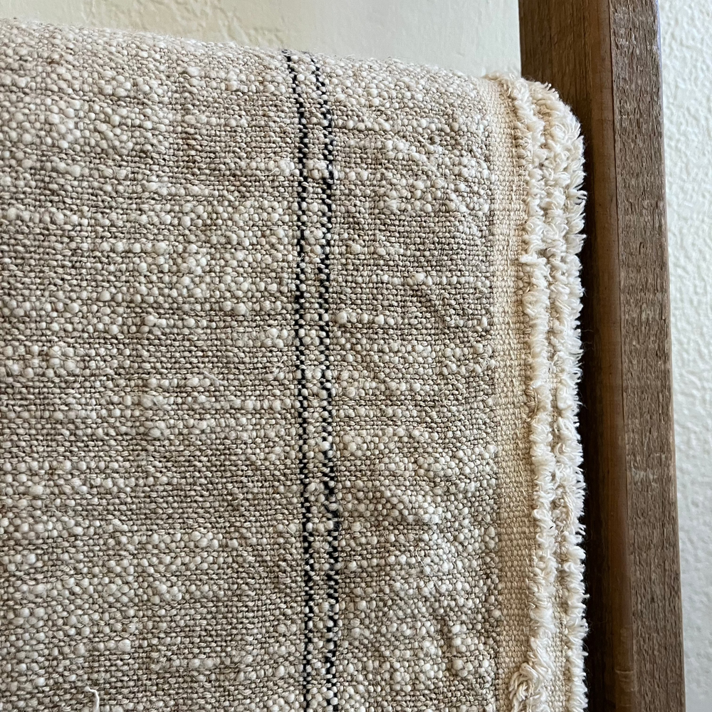 Solace Slub Linen Throw, Stripe