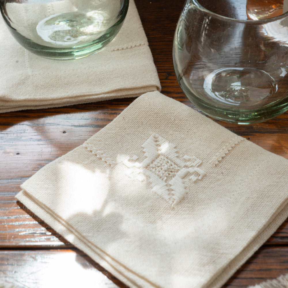 Hand Embroidered Cocktail Napkin