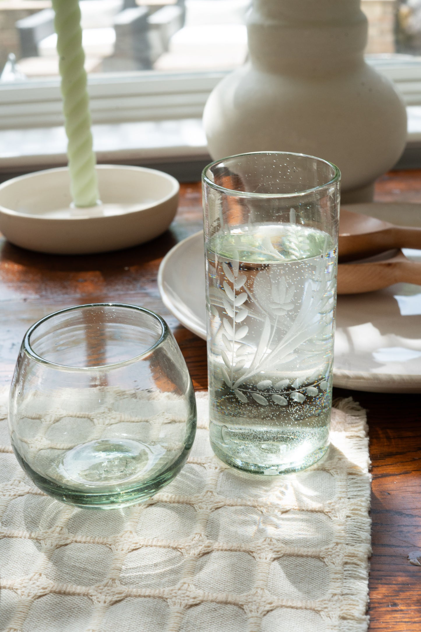 
                  
                    Floral Etched Drinking Glass-Tall
                  
                