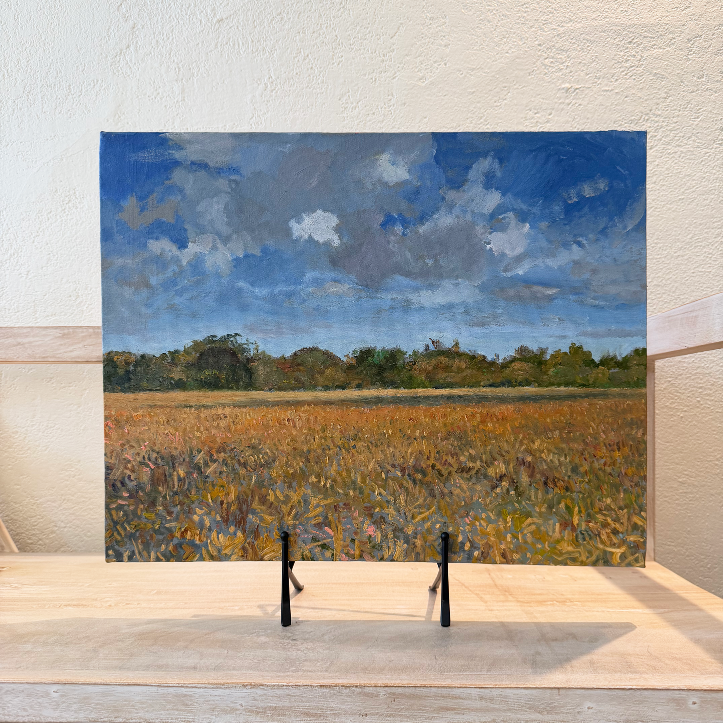 Oil painting of a beautiful field