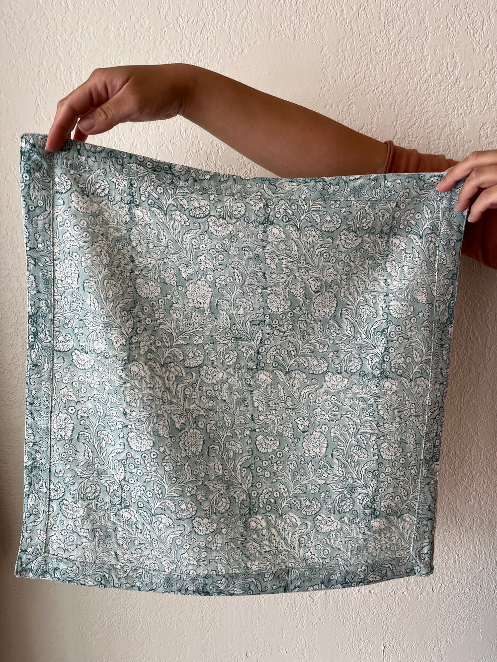 Kyra Floral Block Printed Napkins, Set of Four