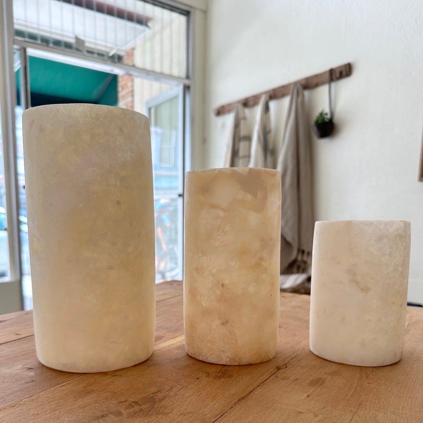 
                  
                    3 Brightly lit Decorative Alabaster Votive Cylindrical
                  
                