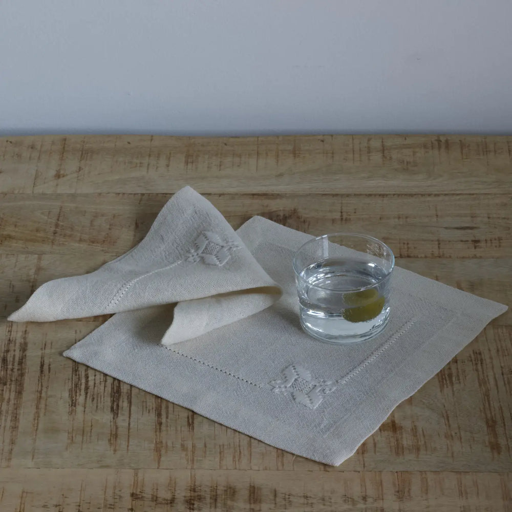 Hand Embroidered Cocktail Napkin