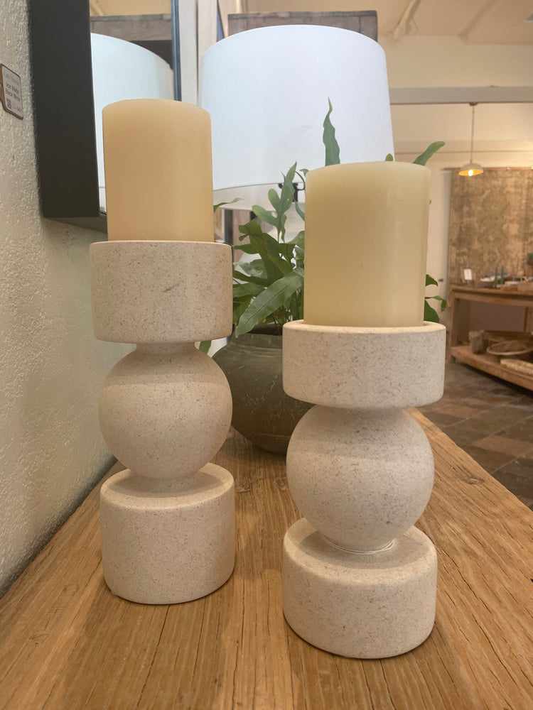 
                  
                    Cora Travertine Candle Holders
                  
                