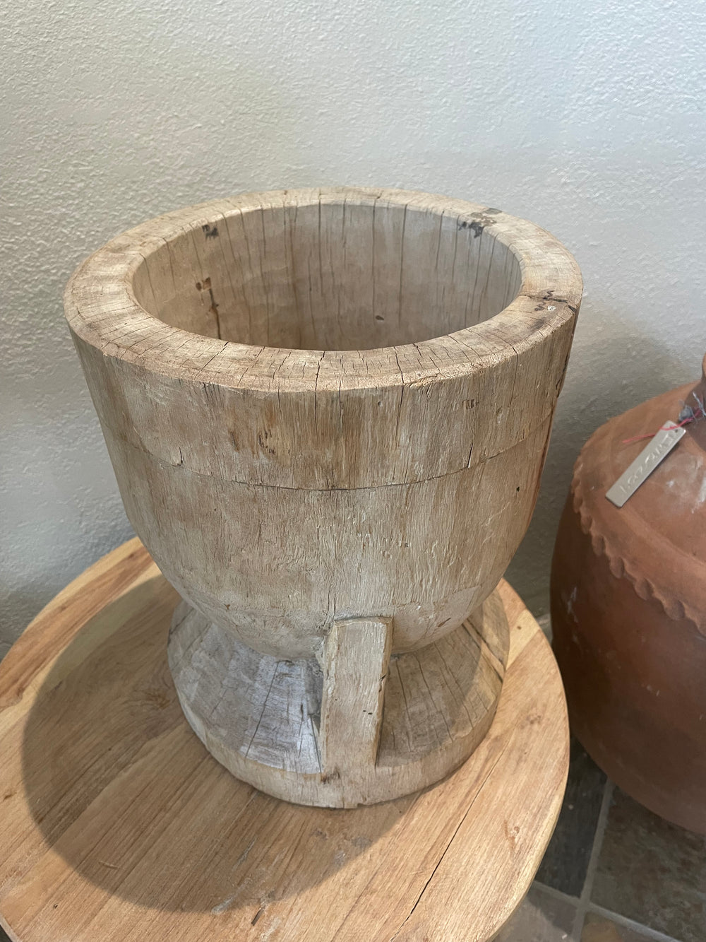 Antique Wooden Mortar