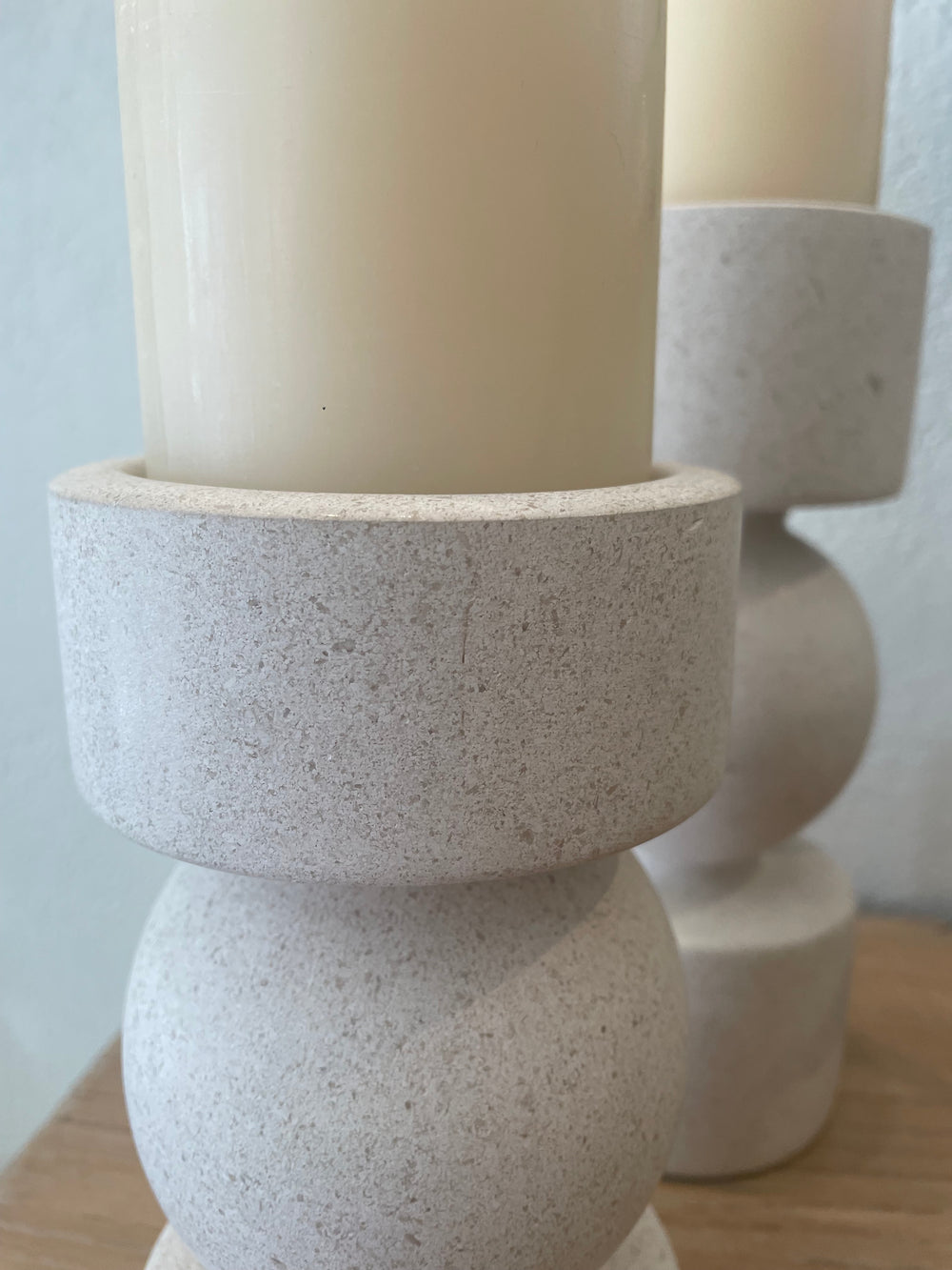 Cora Travertine Candle Holders