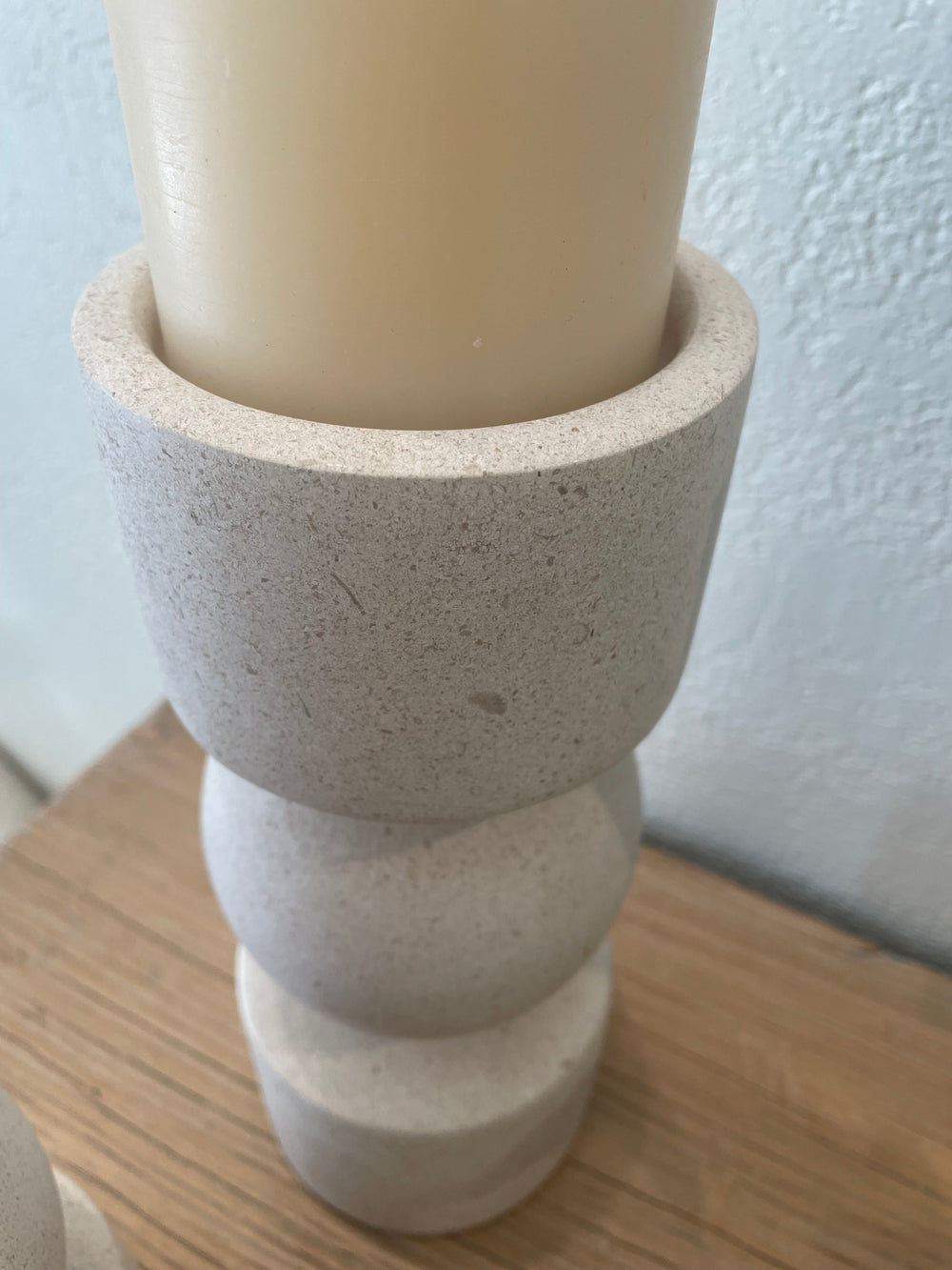 Cora Travertine Candle Holders
