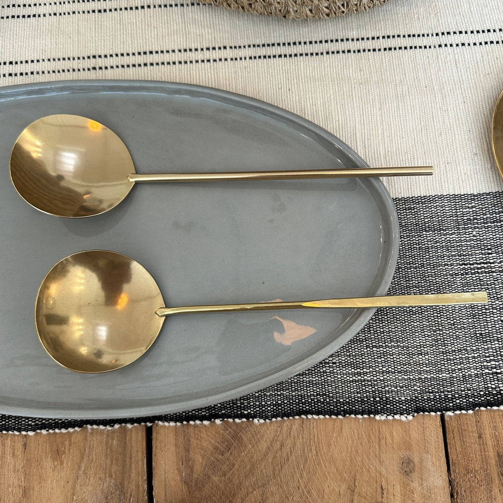 Lue handmade brass serving spoon