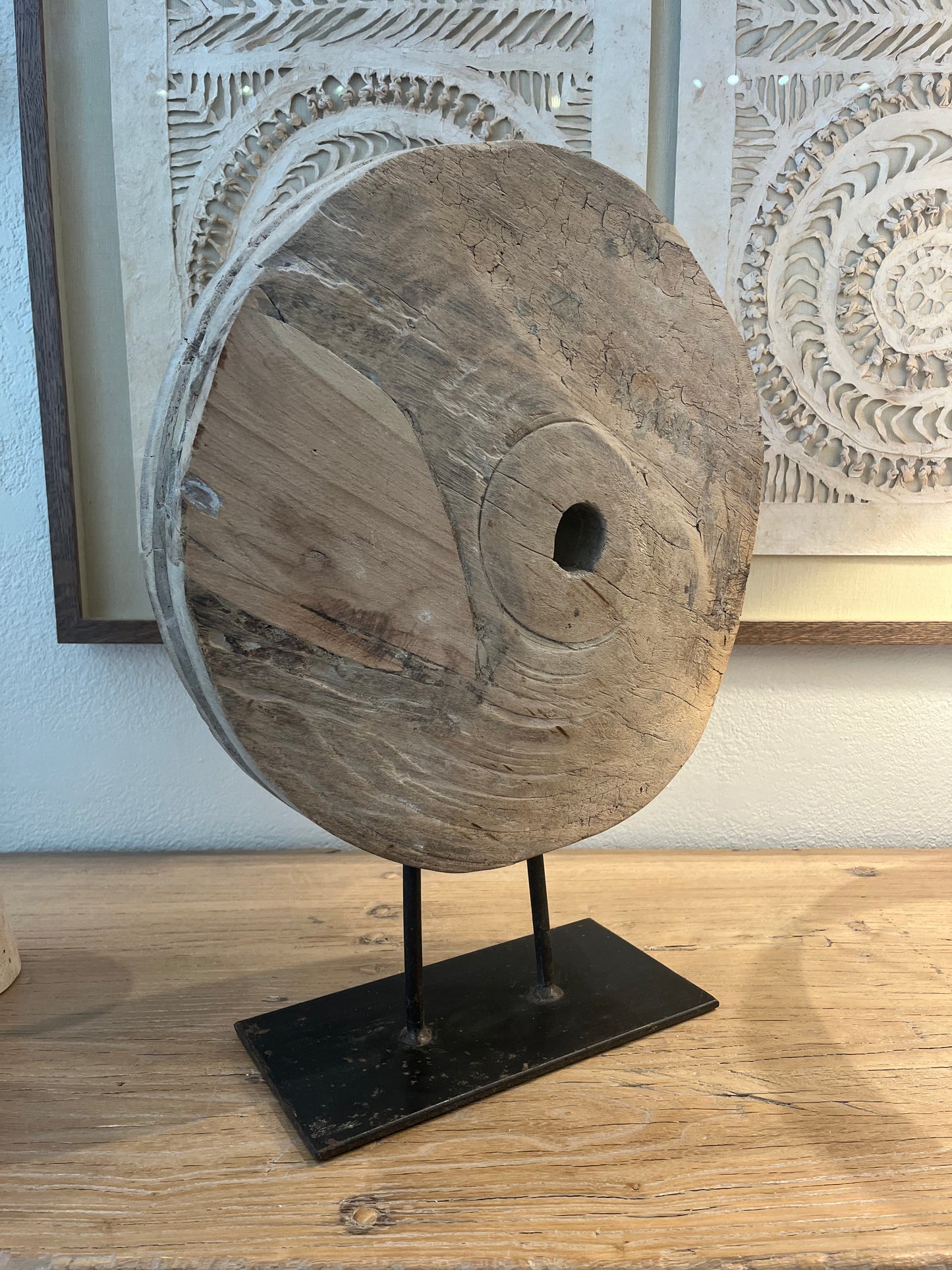 
                  
                    Wooden Wheel on Stand
                  
                