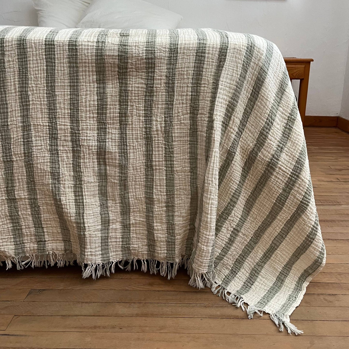 
                  
                    Sage Striped Blanket
                  
                