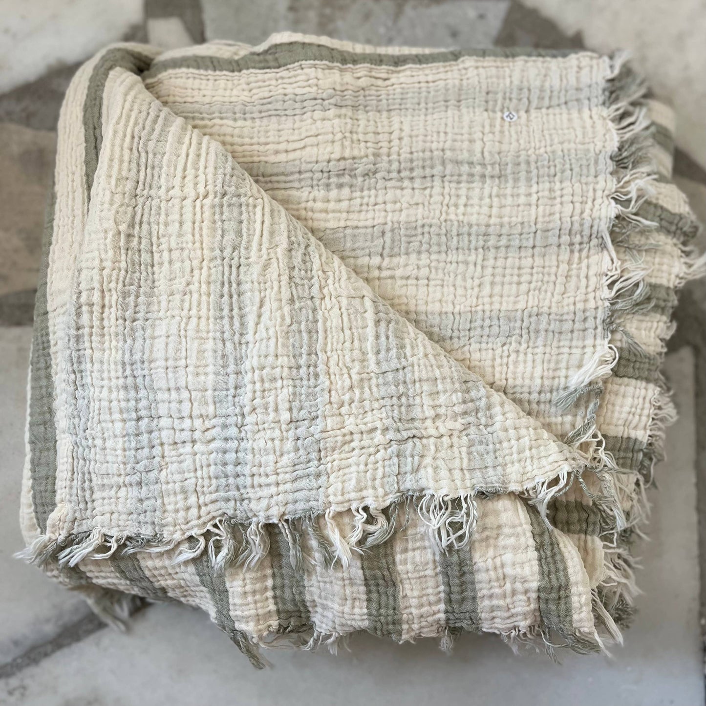 
                  
                    Sage Striped Blanket
                  
                