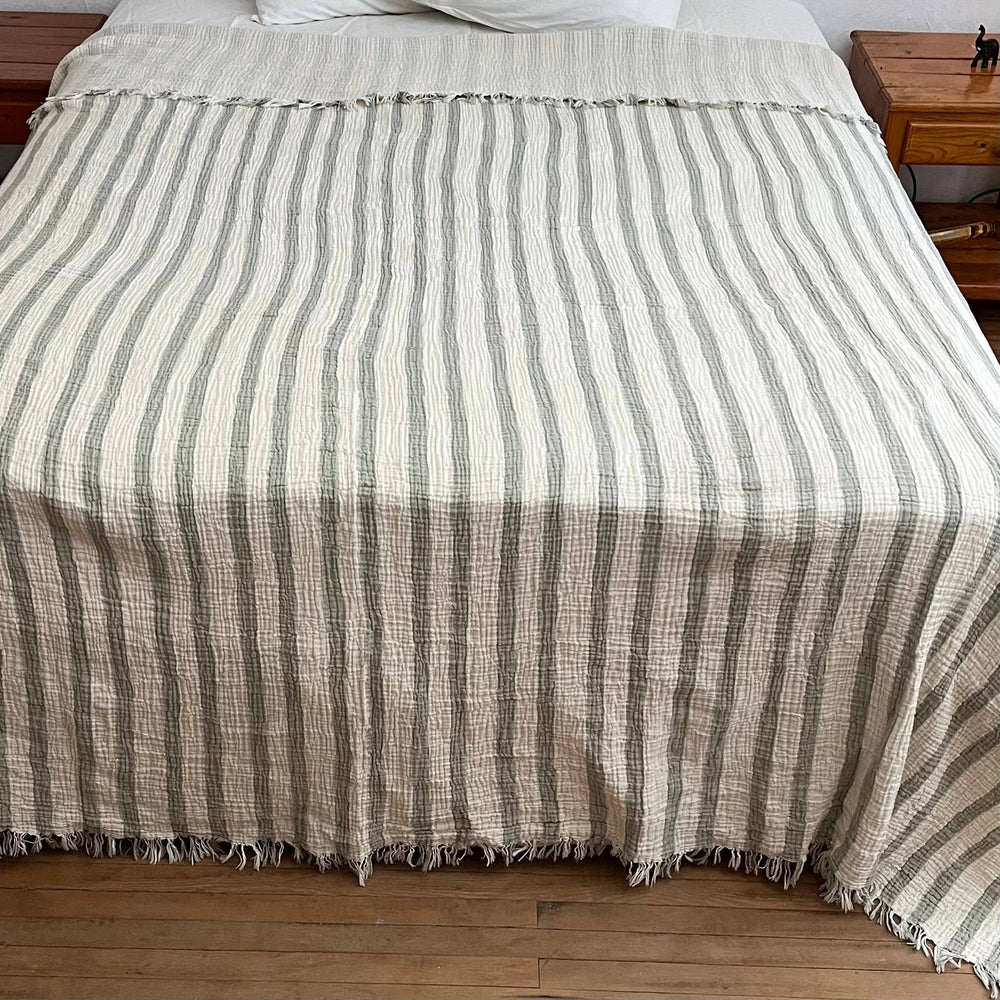 
                  
                    Sage Striped Blanket
                  
                