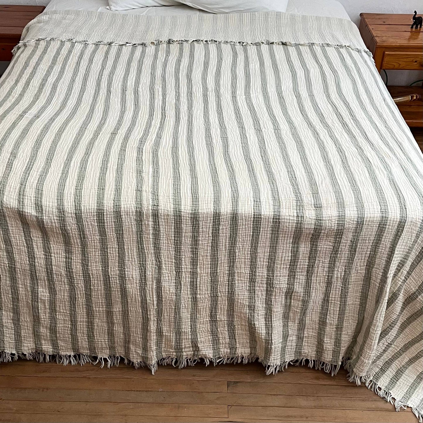 
                  
                    Sage Striped Blanket
                  
                