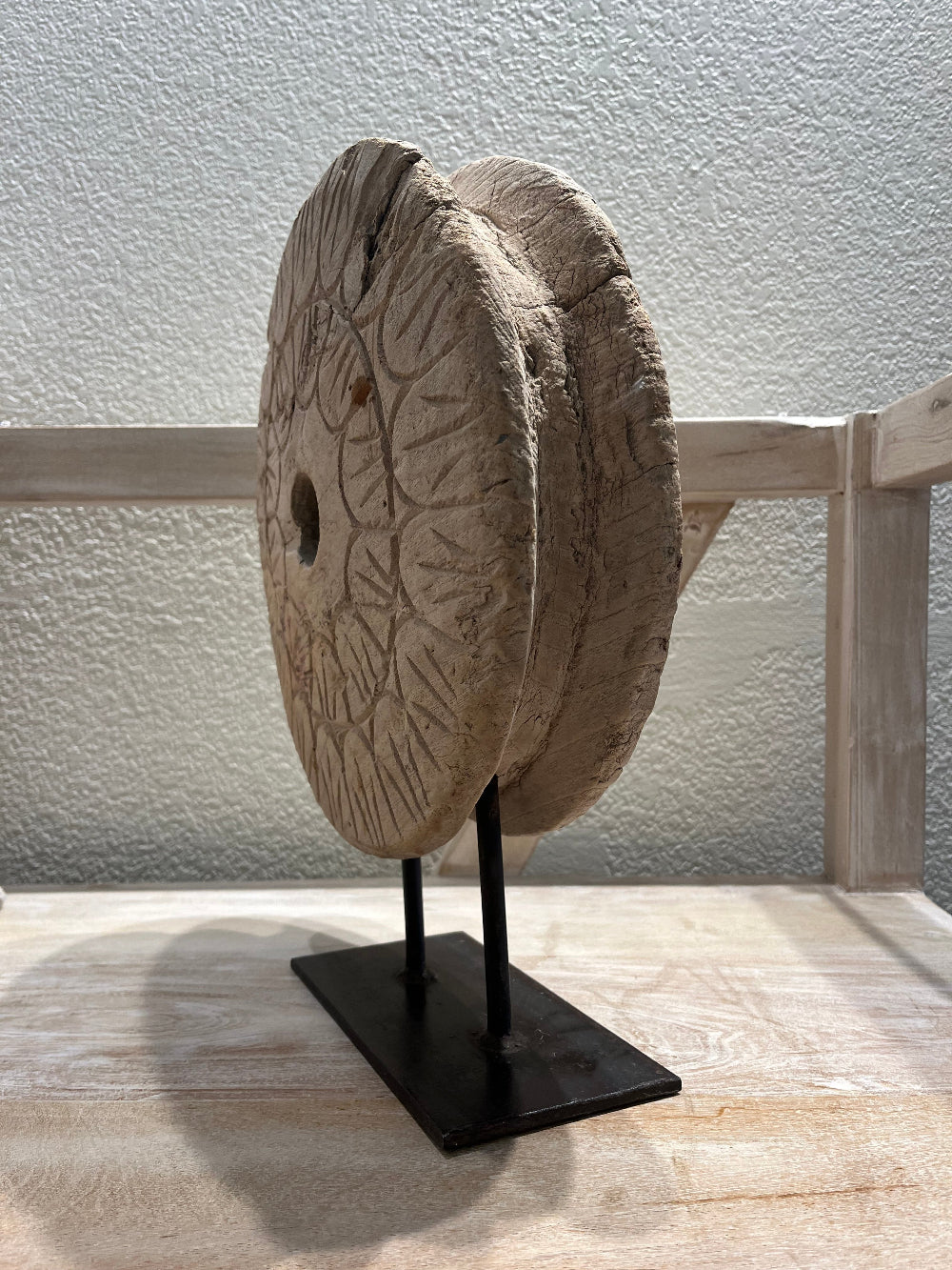 
                  
                    Wooden Ox Cart Wheel on Stand 3
                  
                