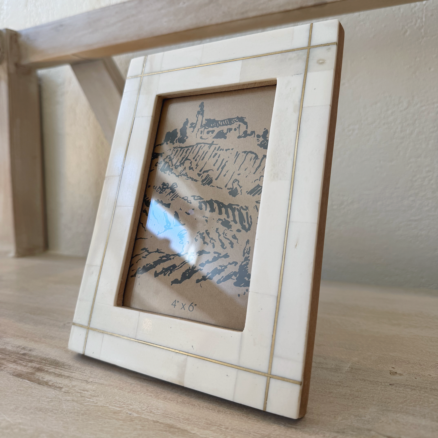 Bone Inlay picture frame 4 x 6