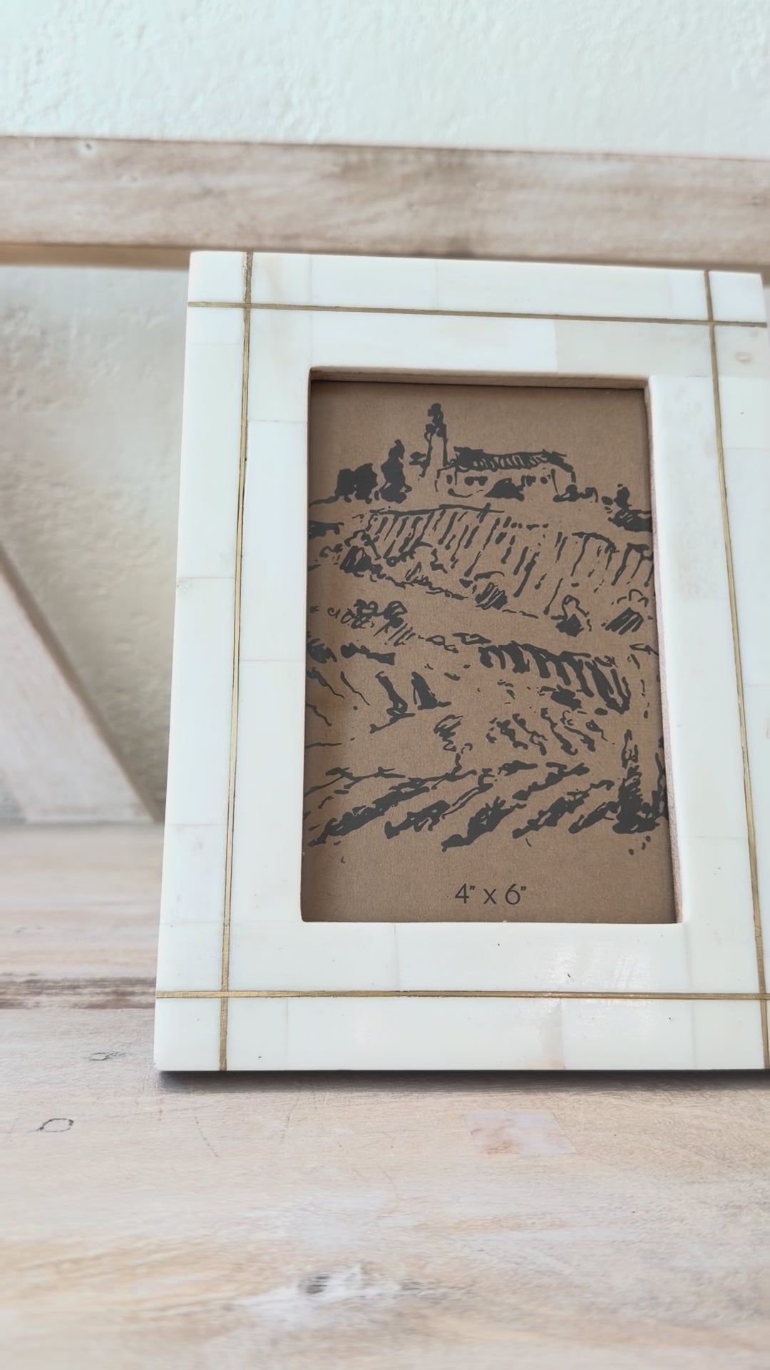 
                  
                    Load and play video in Gallery viewer, Bone with Brass Grid Frame - 4x6
                  
                