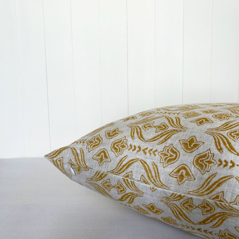 Florence Golden Pillow Cover Linen