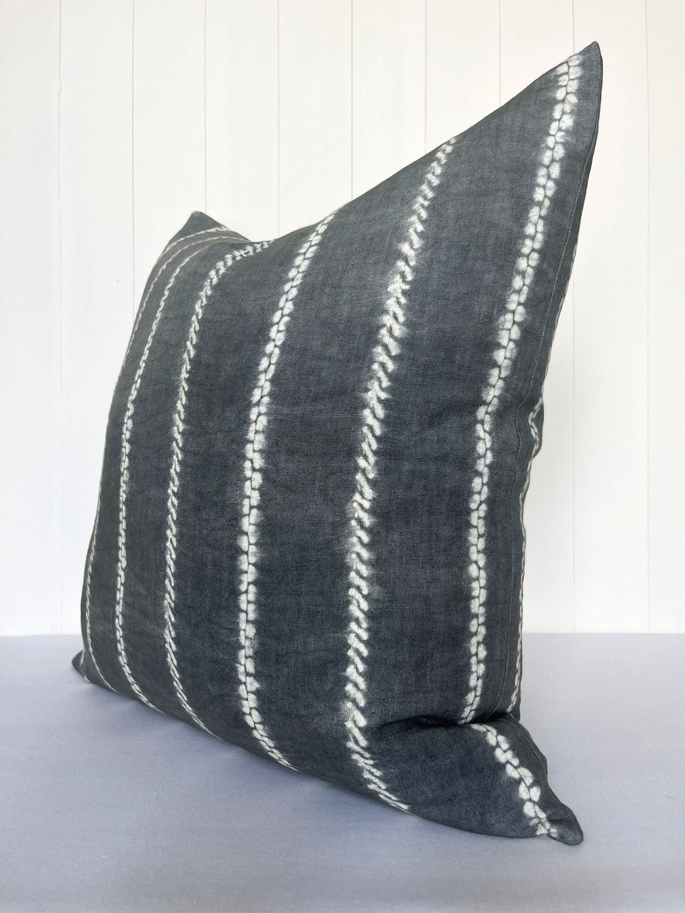 Stitch Stripe Ink Linen Pillow Cover