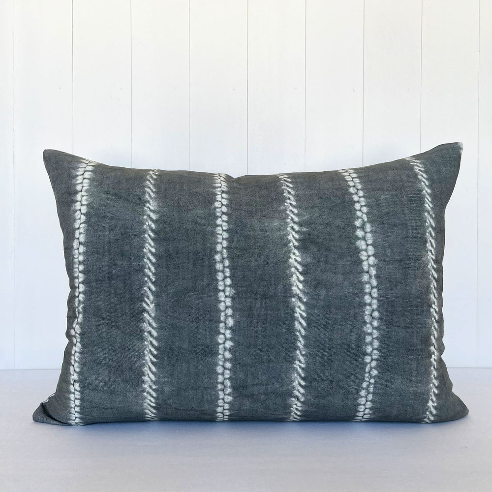 Stitch Stripe Ink Linen Pillow Cover