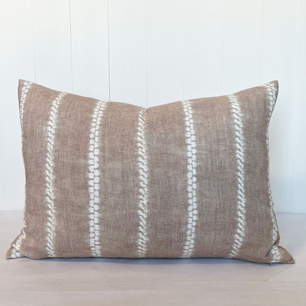 Stitch Stripe Stone Linen Pillow Cover