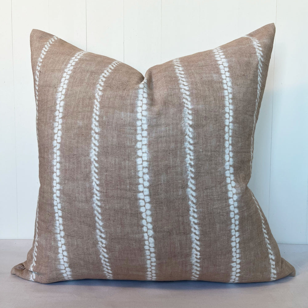 Stitch Stripe Stone Linen Pillow Cover