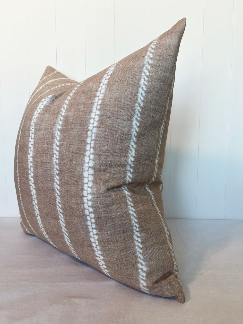 Stitch Stripe Stone Linen Pillow Cover