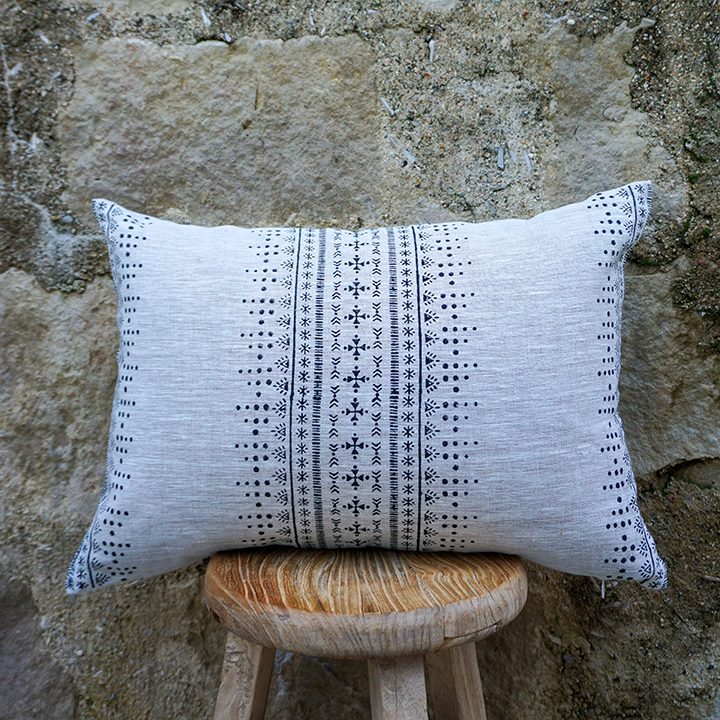 Trails Midnight Pillow Cover Linen